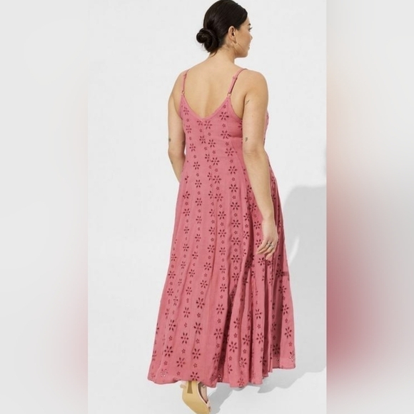 New Torrid Maxi Challis Trapeze Eyelet Dress Size L / 12 - Picture 6 of 6